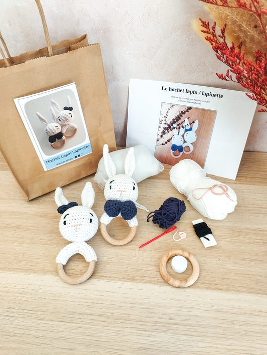 Kit crochet hochet lapin / lapinette