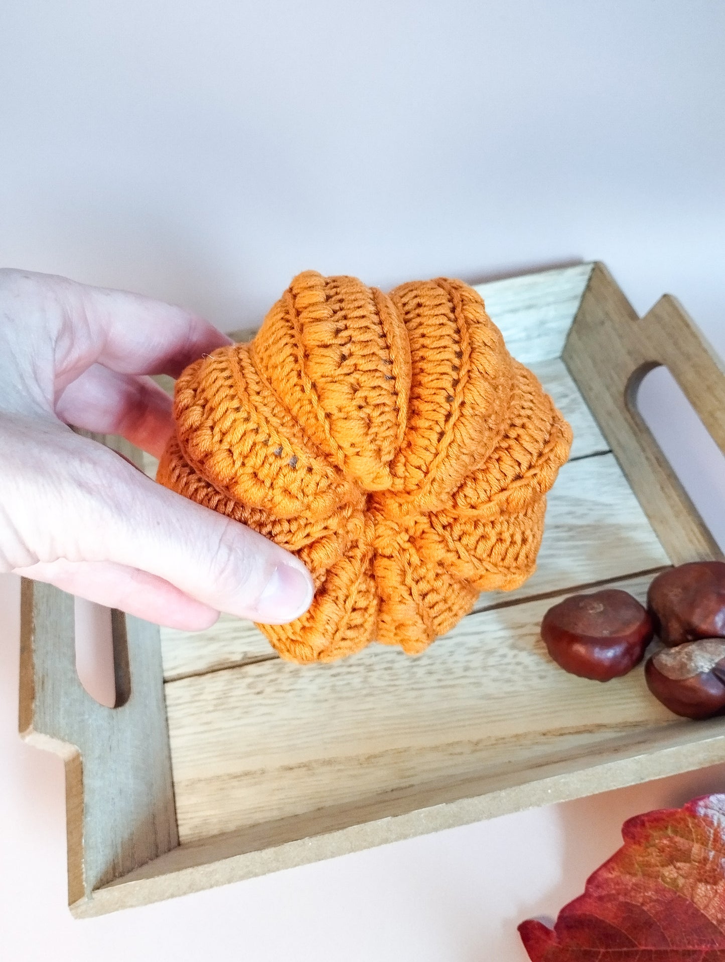 Trio de décorations d'automne au crochet: citrouille, champignon et courge