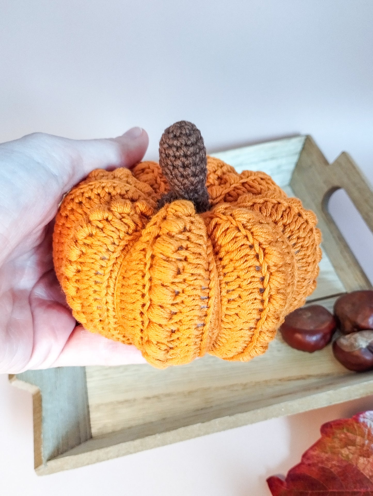 Trio de décorations d'automne au crochet: citrouille, champignon et courge