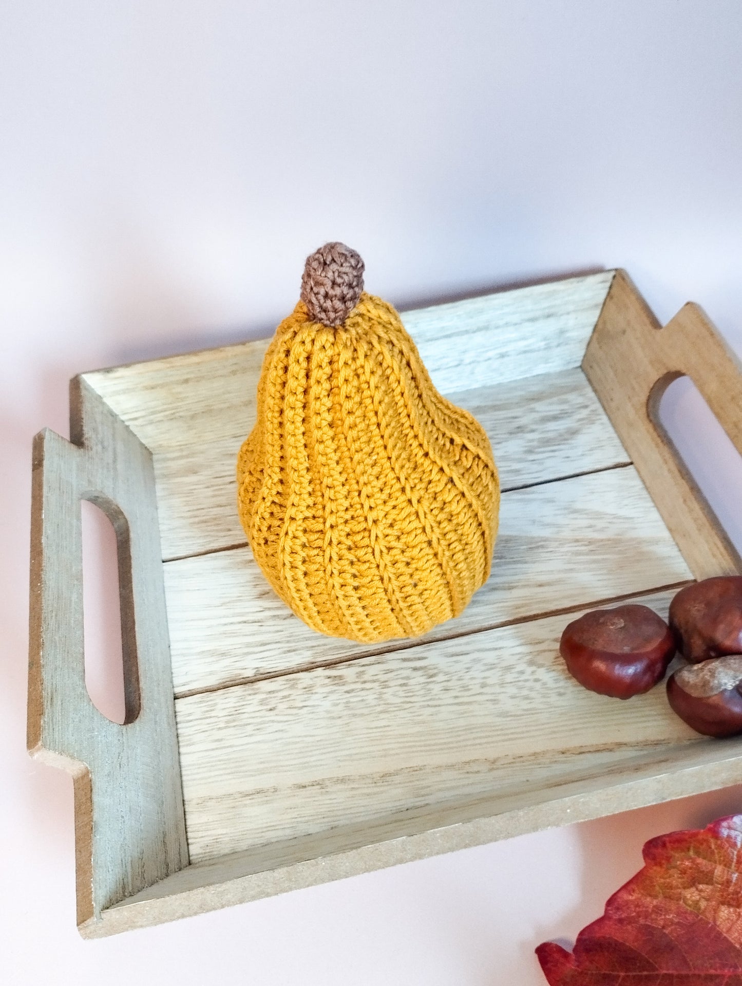 Trio de décorations d'automne au crochet: citrouille, champignon et courge