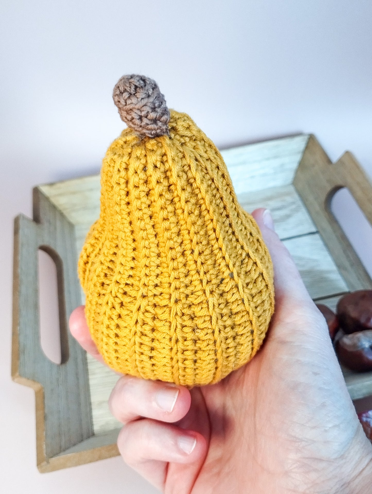 Trio de décorations d'automne au crochet: citrouille, champignon et courge