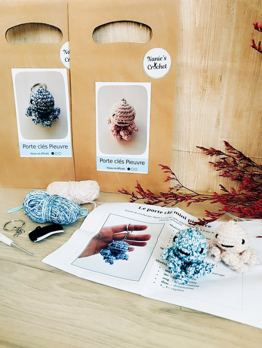 Kit crochet débutant porte clé mini pieuvre