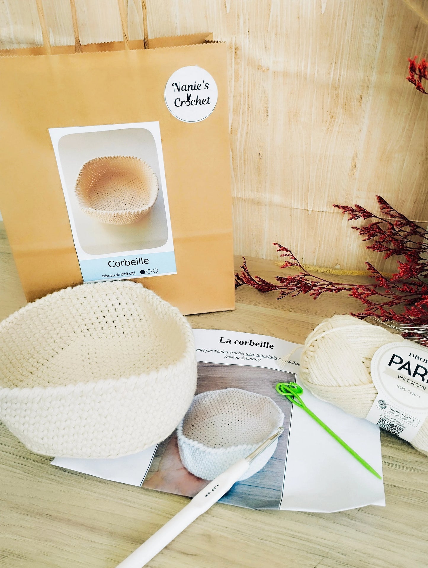 Kit crochet débutant corbeille