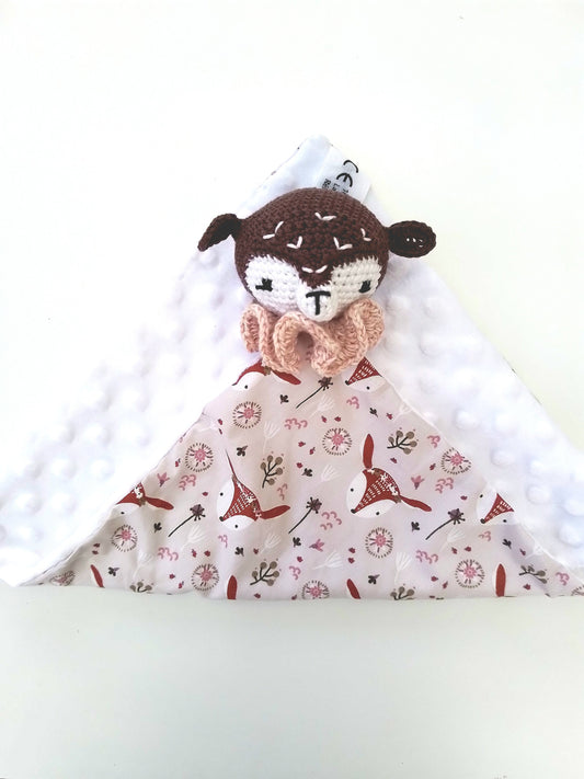 Doudou biche, doudou plat biche, doudou crochet, biche au crochet