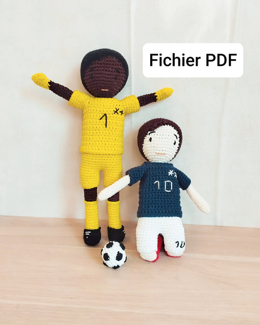 Patron footballeur au crochet, amigurumi footballeur, patron crochet PDF